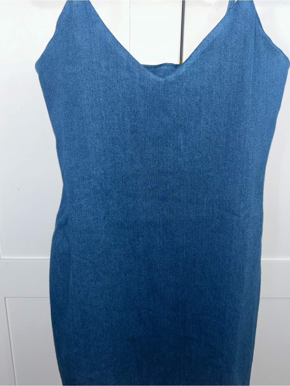 Susana Monaco light denim v neck Slip Dress - Picture 6 of 12